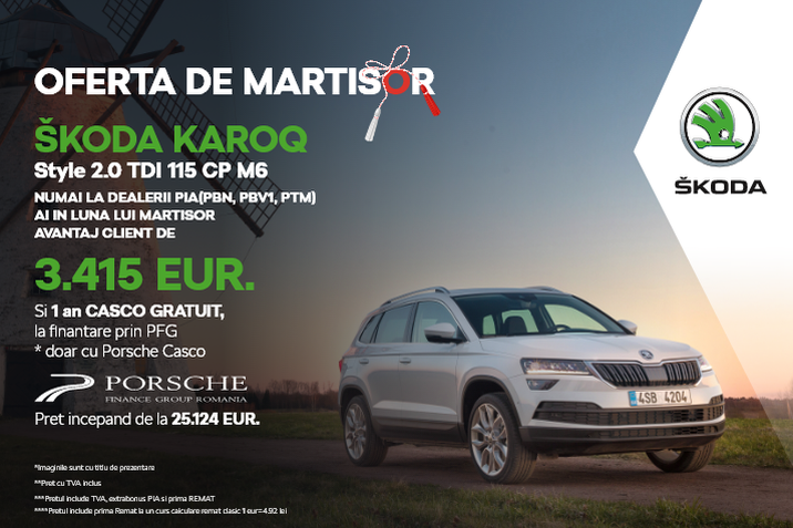 OFERTE DE MARTISOR doar la SKODA PIA